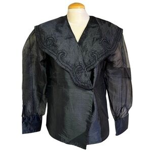 Vintage Women's Medium Black Beechers Brook Jacket | 90s Y2K | Long Sleeves |